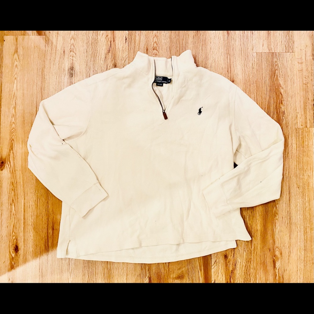 Polo Ralph Lauren Cream Knit Quarter Zip